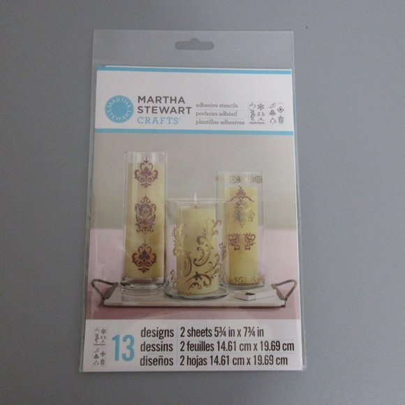 Martha Stewart Crafts Scrolls Adhesive Stencils 13 Designs 5.75"x7.75 #32268 NOS - Picture 1 of 2